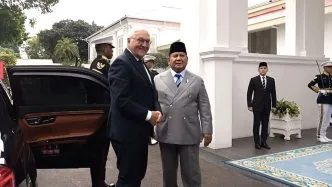 Prabowo sambut presiden jerman istana merdeka